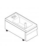 Lavello dotato di vasca stampata cm 29x40x20h - 23 Lt., compreso di miscelatore con manopole - cm 35x60x30h