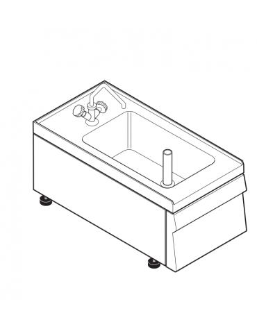 Lavello dotato di vasca stampata cm 29x40x20h - 23 Lt., compreso di miscelatore con manopole - cm 35x60x30h