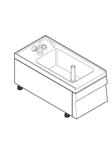 Lavello dotato di vasca stampata cm 29x40x20h - 23 Lt., compreso di miscelatore con manopole - cm 35x60x30h