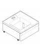 Lavello dotato di vasca stampata cm 40x40x20h - 32 Lt., compreso di miscelatore con manopole - cm 70x60x30h