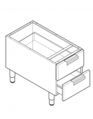 Vano neutro senza porta, con 2 cassetti, cm cassetto 29,5x56x10h - dim. tot. 35x57,5x60h