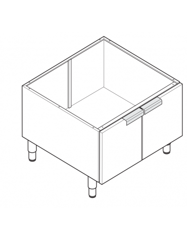 Vano neutro con 2 porte, senza cassetti, cm vano 69,5x57x40h - dim. tot. 70x57,5x60h