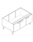 Vani neutri con 3 porte e senza cassetti, cm vani 104,5x57x40h - dim. tot. 105x57,5x60h