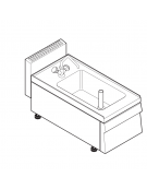 Lavello dotato di vasca stampata cm 29x40x20h - 23 Lt., compreso di miscelatore con manopole - cm 35x65x30h