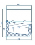 Vetrina refrigerata per banco pizza - capacità n.2 bacinelle GN 1/3 - cm 95.5x38.5x42.5h