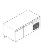 Base refrigerata GN 1/1 in acciaio inox AISI 304, 2 porte - Range temp. -2÷8 °C - 130 lt - cm 140x65x62h
