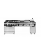 Cucina a gas 2 fuochi su vano aperto super, potenza fuochi aperti 2x6kw - cm 35x70x85h