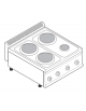 Cucina elettrica da banco trifase-7,5kw, 4 piastre 3xØ22 + 1xØ15 - cm 70x70x28h