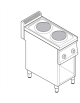 Cucina elettrica trifase-4kw  2 piastre Ø cm 22 su vano aperto dim. cm 34,5x57x40h - dim tot. cm 35x70x85h