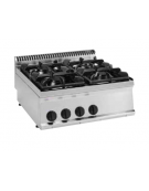 Cucina a gas 4 fuochi, potenza fuochi aperti 1x7,2kw+1x3,3kw+2x4,5kw - cm 70x70x28h