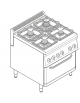 Cucina a gas 4 fuochi, forno elettr. GN 2/1, fuochi aperti 1x7,2kw+1x3,3kw+2x4,5kw - cam. forno cm 57,5x65x30 - cm 70x70x85h