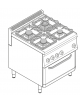 Cucina a gas 4 fuochi, forno elettrico convezione GN 1/1, fuochi aperti 1x7,2kw+1x3,3kw+2x4,5kw  - cm 70x70x85h