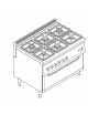 Cucina a gas 6 fuochi, forno a gas statico, fuochi aperti 2x7,2kw+2x3,3kw+2x4,5kw - cam. forno cm 92,5x63x30 - cm 105x70x85h