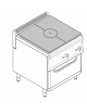 Cucina tuttopiatsra a gas, forno a gas GN 2/1, potenza pistra 1x9kW - cam. forno cm 57,5x65x30 - cm 70x70x85h