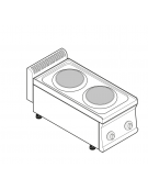 Cucina elettrica da banco trifase-5,2kw, 2 piastre Ø cm 22 - cm 35x70x28h