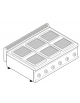 Cucina elettrica da banco trifase-15,6kw, 6 piastre cm 22x22 - cm 105x70x28h