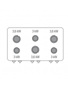 Cucina a gas 6 fuochi, 3x3Kw + 3x3,6KW - su forno elettrico ventilato, camera cm 46x41,5x32h - cm 105x60x85h