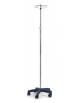 ASTA FLEBO PER IPODERMOCLISI IN ACCIAIO INOX CON 4 GANCI INOX - BASE CON RUOTE