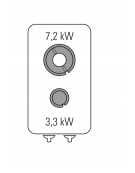 Cucina a gas 2 fuochi, potenza fuochi aperti 1x7,2kw + 1x3,3kw - cm 35x70x28h