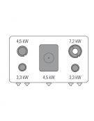 Cucina gas 4 fuochi + tuttapiastra cm 30,9x55,4, potenza fuochi aperti 1x7,2kw+2x3,3kw+1x4,5kw - cm 105x70x28h