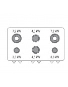 Cucina a gas 6 fuochi su vano aperto, potenza fuochi aperti 2x7,2kw+2x3,3kw+2x4,5kw - cm 105x70x85h