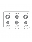 Cucina a gas 6 fuochi, forno elettrico GN1/1, fuochi aperti 2x7,2+2x3,3+2x4,5 n°xkw - cam.forno cm 57,5x51,5x30 - cm 105x70x85h