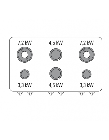 Cucina a gas 6 fuochi, forno a gas monofase, fuochi aperti 2x7,2+2x3,3+2x4,5 n°xkw - cam. forno cm 92,5x63x40 - cm 105x70x85h