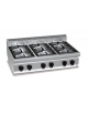 Cucina a gas professionale 6 fuochi da banco ALTA POTENZA - cm 120x71,4x29h