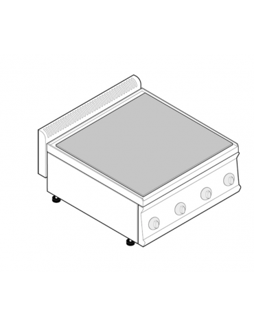 Tuttapiastra elettrico da banco trifase-8kw, piastra cm 64,7x56,6, dim. tot. cm 70x70x28h