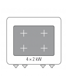 Tuttapiastra elettrico da banco trifase-8kw, piastra cm 64,7x56,6, dim. tot. cm 70x70x28h