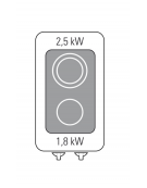 Cucina elettrica in vetroceramica trifase-4,3kw da banco, 2 zone di cottura - cm 35x70x28h