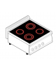 Cucina elettrica in vetroceramica trifase-8,6kw da banco, 4 piani di cottura - cm 70x70x28h