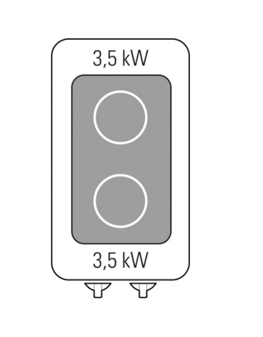 Cucina elettrica ad induzione da banco trifase-7kw, 2 piani di cottura - Adatta a pentole fondo liscio - cm 35x70x28h