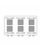 Cucina elettrica trifase-20,6kw, 6 piastre cm 22x22, su forno elettrico ventilato con camera cm 92x51,5x30 -cm 105x70x85h