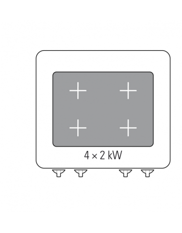 Cucina tuttopiastra elettrrica trifase-12,7kw, piastra cm 64,7x56,6, dim. tot. cm 70x70x85h