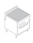 Cucina tuttopiastra elettrrica trifase-13kw, piastra cm 64,7x56,6, dim. tot. cm 70x70x85h