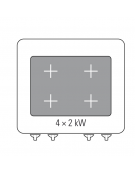 Cucina tuttopiastra elettrrica trifase-13kw, piastra cm 64,7x56,6, dim. tot. cm 70x70x85h
