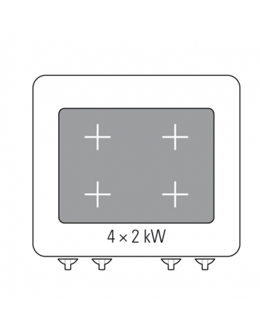 Cucina tuttopiastra elettrrica trifase-13kw, piastra cm 64,7x56,6, dim. tot. cm 70x70x85h