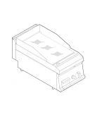 Fry top a gas da banco, 7 kw, piastra liscia cromata, consumo gas 0,74 m³/h - sup. di cottura cm 34,6x56,4  - dim. 35x70x28h