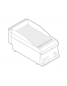 Fry top elettrico trifase-3,9kw da banco, piastra liscia, r. temp. 50÷320 °C - sup. di cottura cm 34,6x56,4  - dim. 35x70x28h