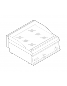 Fry top elet. trifase-7,8kw da banco, piastra liscia cromata, r. temp. 50÷320 °C - sup. di cottura cm 69,6x56,4  - cm 70x70x28h