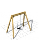 Altalena realizzata in legno lamellare - 1 Posto con sedile piano in gomma antiurto - cm 265x160x230h