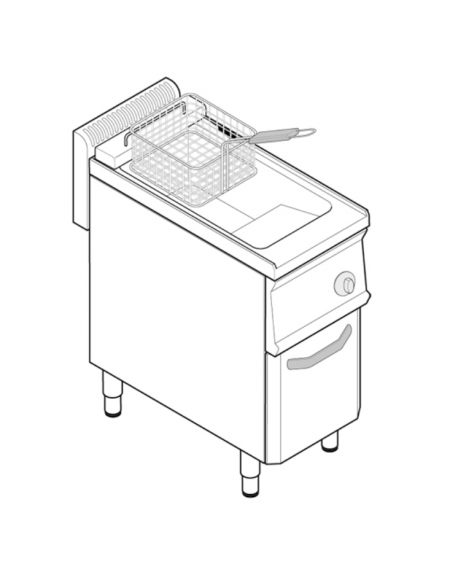 Friggitrice elettrica freestandng, trifase 10,8kw, 2 vasche dim. cm 25x49,5x29h - 14lt - dim tot. cm 35x70x85h