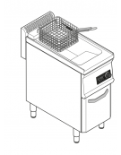 Friggitrice elettrica freestandng con controllo elettronico, 10,8kw, 2 vasche dim. cm 25x49,5x29h - 14lt - dim tot. cm 35x70x85h