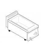 Bagnomaria a gas da banco, 1 vasca AISI 304 - GN1/1 dim. cm 30,5x51x16,5h - dim tot. cm 35x70x28h