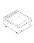 Bagnomaria a gas da banco, 1 vasca AISI 304 - GN2/1 dim. cm 63x51x16,5h - dim tot. cm 70x70x28h