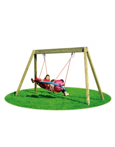 Altalena Culla in legno 1 posto - con sedile a culla - Adatta ai bambini diversamente abili - cm 370x160x230h