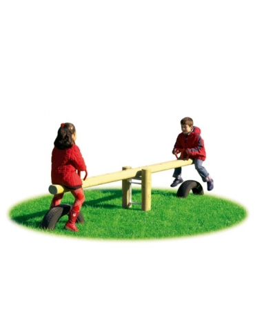 Bilico trave oscillante in legno a sezione ovale cm 10x14 per bambini e parchi gioco-Da interrare - Età d'uso dai 3 agli 8 anni