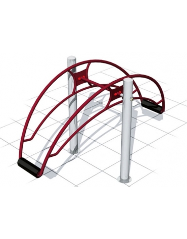 Dondolo parco giochi Bilanciere in acciaio zincato con sedute in legno - Dimensioni cm 250x112x151h