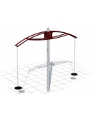 Bilanciere oscillante in acciaio zincato con sedili in gomma antiurto e asse centrale - cm 355x33x305h